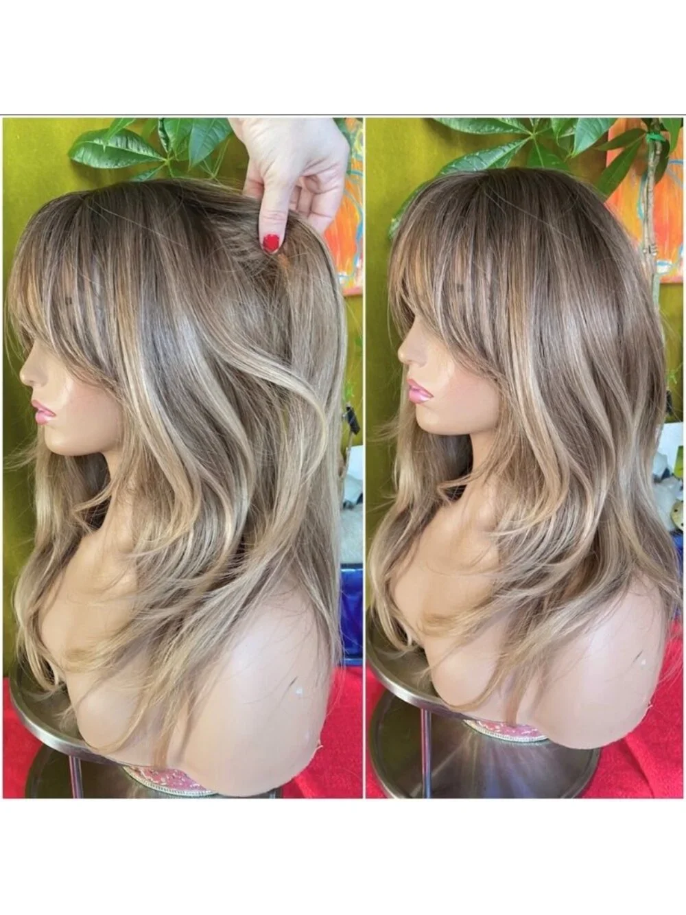 long Brown sugar a brunette blonde wig
